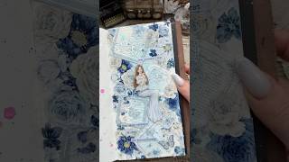 ASMR journal pastel blue🦋🩵🫐|#asmr #journaling #journal #scrapbooking #fyp #diy  #journalwithme