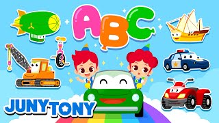*NEW* Vehicles ABC | Learn the Alphabet with Cars | Transportation Song | Kids Songs | JunyTony
