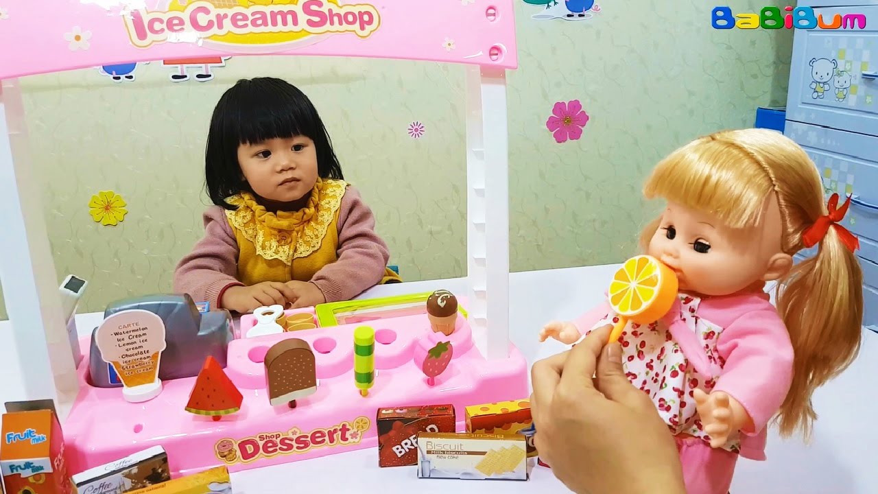 Ice Cream Shop Toy & Baby Doll, Đồ Chơi Trẻ Em Cửa Hàng Bán Kem, Búp Bê ...