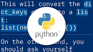 How to return dictionary keys as a list in Python?