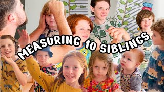 MEASURING 10 SIBLINGS... surprising results! | Family of 12 w/ Twins + Triplets