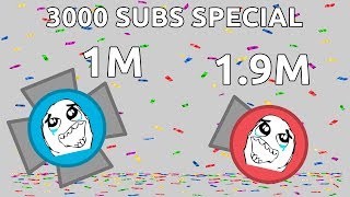 1M ON MY 3000 SUBSCRIBERS! - Diep.io 2TDM Overlord 1m and Manager 1.9m