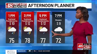 Scattered strong thunderstorms through evening
