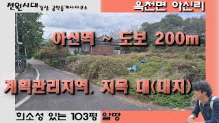 계획관리지역 103평 대지 지목(대) 아신역 도보 200m 초역세권 옥천면 아신리 양평전원주택 토지매매 국공유지 공도에 접한 알땅 상수도 도시가스 오폐수직관 기반시설 즉시건축가능