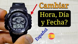 Cómo Cambiar Hora Reloj Digital 4 botones Chino? | Como Configurar (Español)