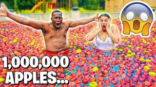 FILLING OUR SWIMMING POOL WITH 1,000,000 APPLES!!