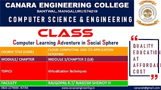 VTU CC (17CS742) CLOUD COMPUTING AND ITS APPLICATION VIRTUALIZATION [VIRTUALIZATION] (M1 L8)