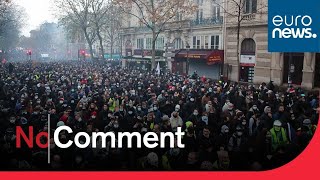 More than 100 arrested after riot police charge Paris security law protesters