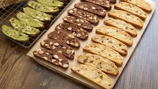 Bánh biscotti nguyên cám không dùng đường - 3 vị | Whole wheat biscotti recipe