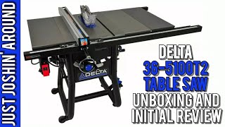 Delta 36-5100T2 Contractor Table Saw - Unboxing, Assembly, and Initial Review // Just Joshin' Around