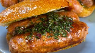 CHORIPAN - Sausage Slider - The Best Street Food in South America! BONUS Chimichurri Sauce Recipe!!