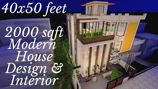 40X50 Feet | 2000 Sqft House Design with Interior | ID-033