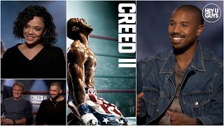 Michael B. Jordan, Tessa Thompson \u0026 Dolph Lundgren on returning for Creed 2