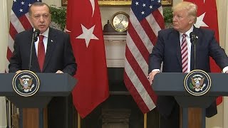 President Trump delivers statement with president of Turkey