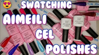 Swatching Aimeili gel polish sets \u0026  top + base coat / thermochromic and neon colours from Amazon