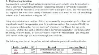 ECE 100 01 Engineering Notation Lesson