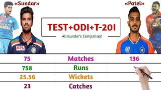 Axar Patel vs Washington Sundar Batting and Bowling Comparison In All Formats