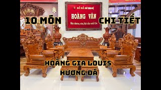 BỘ LOUIS HOÀNG GIA HƯƠNG ĐÁ - BỘ 10 MÓN ĐẲNG CẤP - ĐỒ GỖ ĐỒNG KỴ HOÀNG VÂN