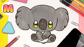 COMO DIBUJAR UN KOALA KAWAII ❤️ Dibujos faciles kawaii ❤️ Aprender a dibujar animales