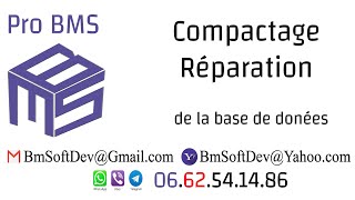 Gestion commerciale Pro BMS: Réparation de la base de données اعادة ضبط قاعدة البيانات