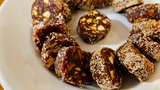 Khajoor Dry Fruit Roll | Sugar-Free Dates and Dry Fruit Roll | Khajoor Barfi | Healthy Mithai