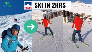 HOW TO SKI in 2 hours | LIVE Beginner Ski Lesson TIGNES *Snowboarder To Skier* (Outake At End)