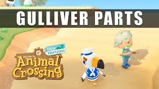 Animal Crossing New Horizons how to find Gulliver's commicator parts