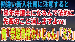 【スカッとする話】勘違い新入社員に注意すると「来年弁護士になるんで法的に先輩のこと消しますよｗ」俺「受験資格ないじゃん」「え？」