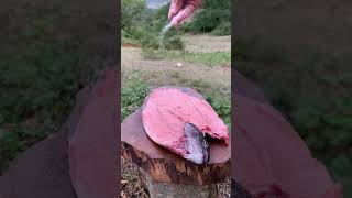 Taxta manqalda balığ kababı  #fishing #woodworking #foodlover #nature #shortvideo