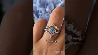 Anniversary Aquamarine Oval Cut Set Ring