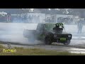 monsta goes for a play on a wet burnout pad