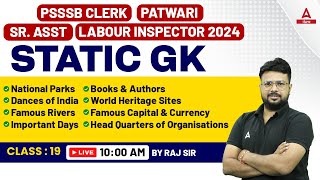 PSSSB Clerk, Patwari, Senior Assistant, Labour Inspector 2024 | Static GK By Raj Sir