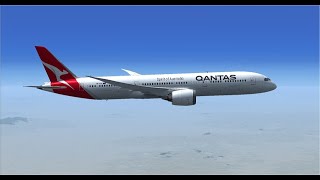 Paris CDG Intl (LFPG) to Sydney Kingsford Smith Intl (YSSY) FSX Qantas B787-9 Engine View