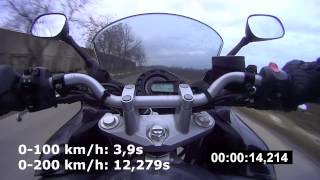 Yamaha FZ6 Fazer (2006) - Acceleration 0-100 \u0026 0-200 km/h