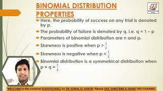 BINOMIAL DISTRIBUTION PROPERTIES #BINOMIAL #STATISTICS4ALL @STATISTICS4ALL