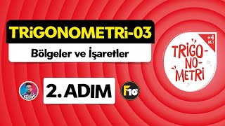 Trigonometri Kampı - 03 | 2.Adım | Bölgeler ve İşaretler / Trigonometrik Oranlar | #trigonometri