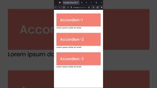 Create Accordion Using HTML And CSS #shorts
