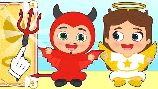 BABIES ALEX AND LILY 😇 Dress up as Angel Vs. Demon 😈 Cartoons for kids