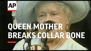 UK: LONDON: QUEEN MUM BREAKS COLLAR BONE