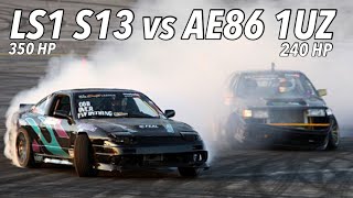 DRIFT BATTLE! S13 LS1 vs AE86 1UZ