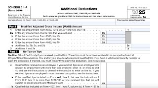IRS Schedule 1-A walkthrough (Additional Deductions)