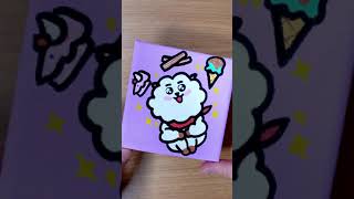 BT21 RJ Canvas Painting with POSCA Paint Marker Pens #shorts