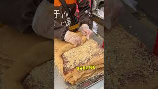 东北街头偶遇驴打滚，黏黏糯糯的# 街边小吃 #路边摊美食