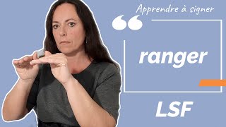 Signer RANGER en LSF (langue des signes française). Apprendre la LSF par configuration