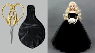 👗 DIY Barbie Dresses with Balloons Easy No Sew Clothes || BARBIE DOLL HACKS and CRAFTS