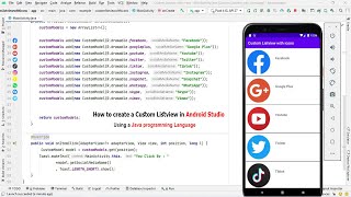 How to create a Custom Listview In 📱 Android Studio 📱? Using a Java programming language?
