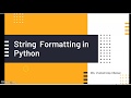 string formatting in Python