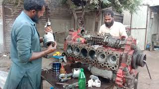 Hi Power Dum Truck Hino m10c engine || Preparing Ring Piston 6 || Double Oil Fiter || Apni Workshop