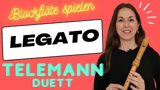 Understanding and practising legato (ties) (with play-along Telemann duet) | #verasblockflötenkanal