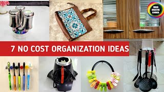 7 No Cost Home & Kitchen Organization Ideas using Waste materials | 7 diy Organizer Ideas